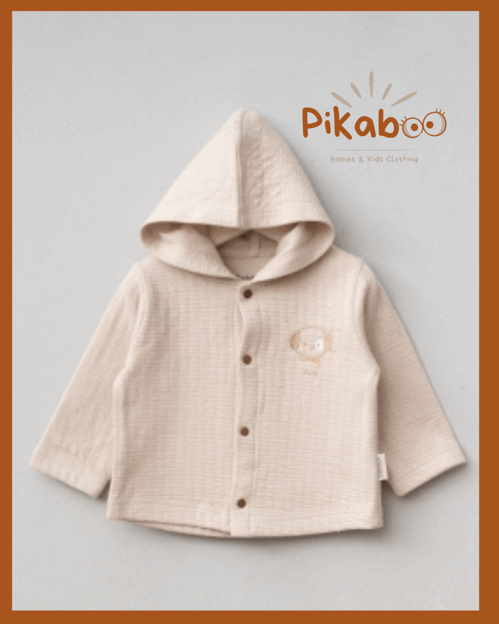 Cardigan à capuche ouson marron