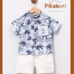Ensemble Short Blanc et Chemise Palmiers "sea you later"
