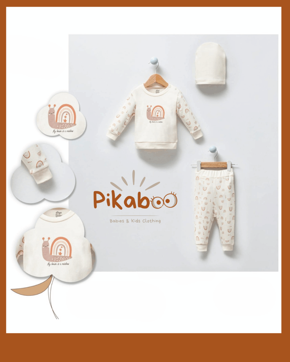 Ensemble bébé escargot terracota
