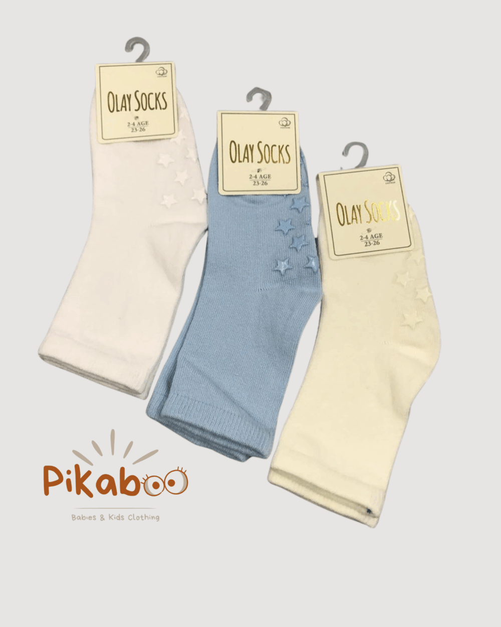 chaussettes antidérapantes unies motif rond garçon